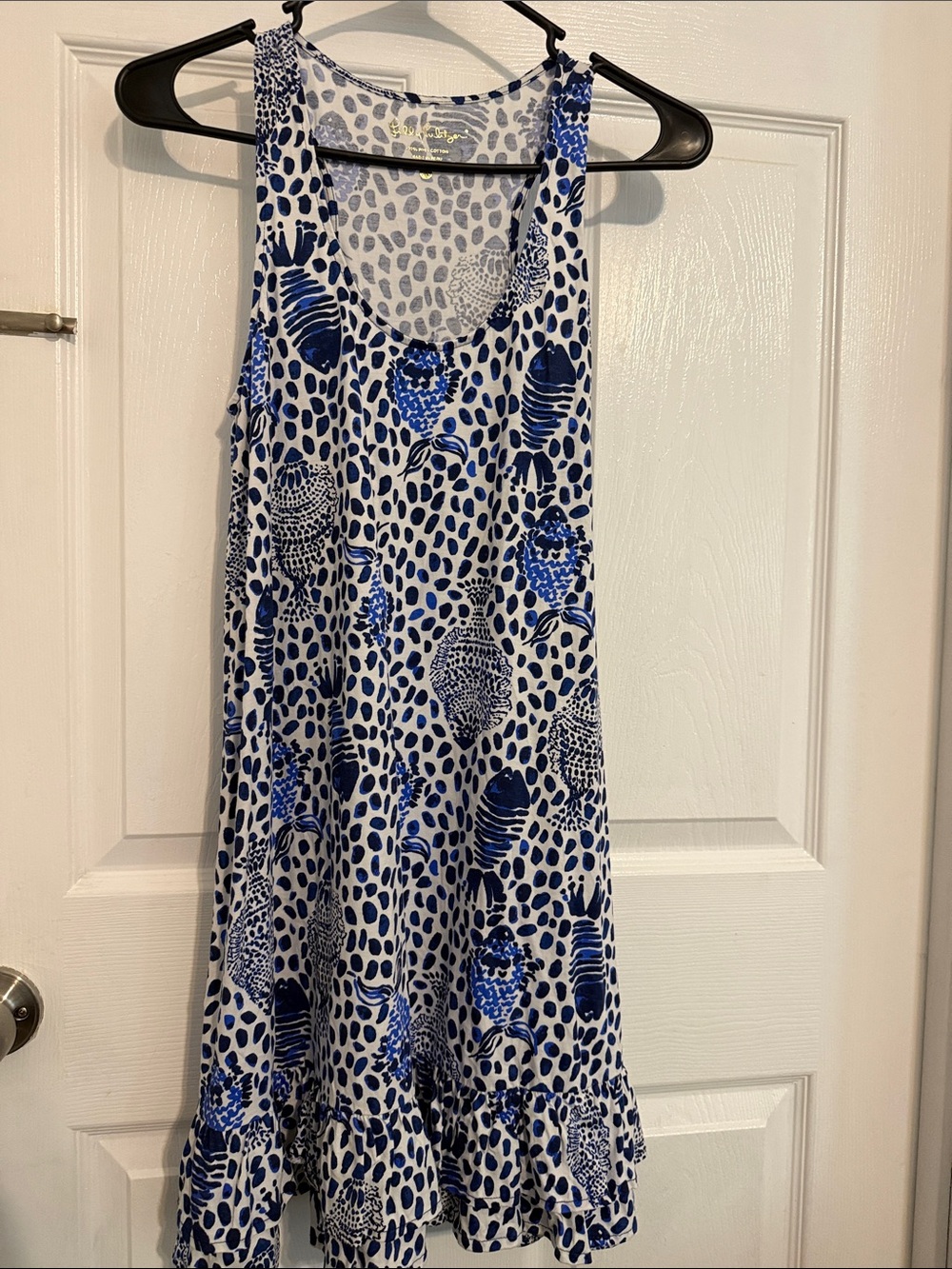 Lilly Pulitzer Blue and White Printed Dress XS